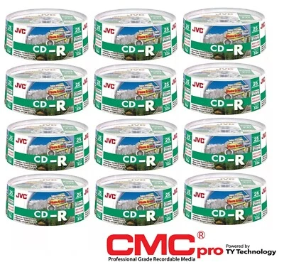 300 JVC CD Gloss Printable WaterProof Blank CD-R 52x 700MB 80 mins discs JAPAN - Image 1 of 4