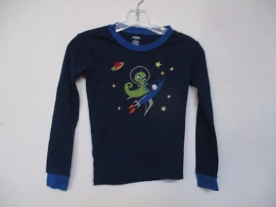 Camisa para dormir Gymboree para niño talla 10 100 % algodón liso azul marino manga larga Foto 1 de 4