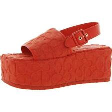 Coach Womens Noelle Orange Platform Sandals Shoes 9.5 Medium (B,M) BHFO 9356
