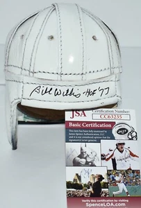 BILL WILLIS AUTOGRAPHED WHITE LEATHER MINI HELMET CLEVELAND BROWNS HOF 1977 JSA - Picture 1 of 6