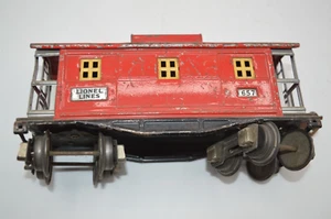 Lionel Lines O Gauge 657 Red Tinplate Caboose Train Car - Imagen 1 de 7