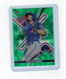 Marcus Semien 2022 Topps Finest Green Wave Refractor /99 Texas Rangers - Picture 1 of 1
