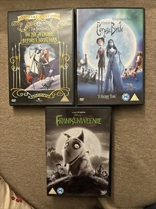 The Nightmare Before Christmas + The Corpse's Bride + Frankenweenie DVDs Burton - Picture 1 of 3