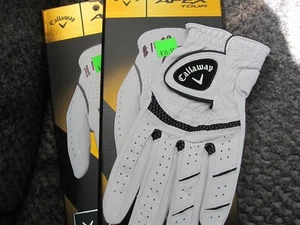 2 CALLAWAY APEX TOUR GOLF GLOVES SIZE MEDIUM 2 NEW MENS - Picture 1 of 8