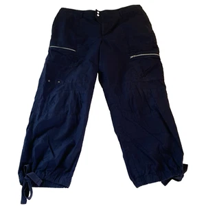 Lauren Ralph Lauren Navy Blue Cargo Capri Pants Women’s Size 14 (36x25) Pockets - Picture 1 of 14