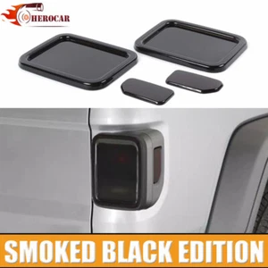 Cubierta de lámpara halógena de luz trasera negra ahumada protector de ajuste para Jeep Gladiator JT 19+ - Imagen 1 de 9
