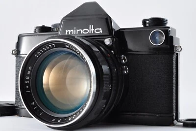 Minolta SR-7 Black Maintained Meter Works Auto ROKKOR-PF 58mm F1.4  From Jp #908 - Image 1 of 4