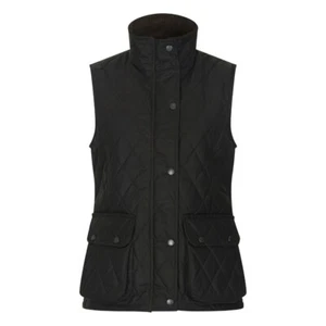 Walker & and Hawkes Ladies Haxby Wax Diamond Quilted Gilet Olive Women's Country - Picture 1 of 6