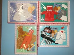 LET'S PLAY BARBIE 4 VINTAGE REPRODUCTION FASHIONS, HANGERS & COA *NEW* L.E. 2500 - Picture 1 of 6