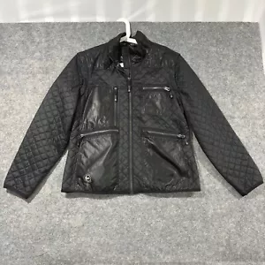 Michael Kors Womens Size Large Black Quilted Jacket Vest Convertible EUC Pockets - Picture 1 of 14
