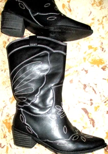 contrast stitching western cowboy boots size 7 - Picture 1 of 7