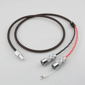 HiFi 4N Pure Silver Wire Tonearm Phono Cable 5Pin Din to Pure Copper XLR Male - Picture 1 of 12