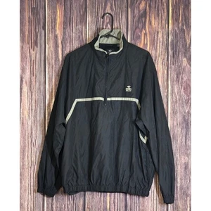 Pebble Beach Windbreaker Jacket Mens XL Black Quarter Zip Water Wind Resistant - Picture 1 of 16