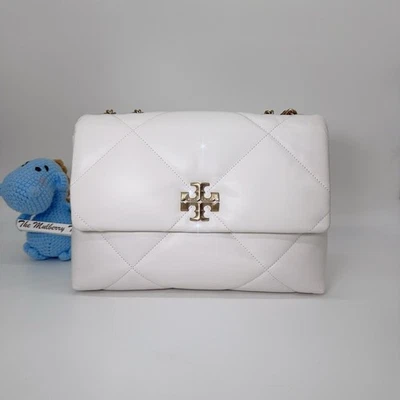 Tory Burch 154704 Kira 钻石被子可转换单肩包皮革 Blanc 全新带标签 — 第 1/4 张图片