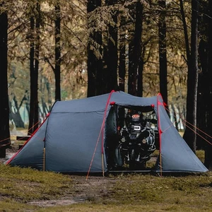 2 Personen Campingzelt Motorradzelt Wasserdicht Familienzelte Motorrad Stor... - Bild 1 von 7