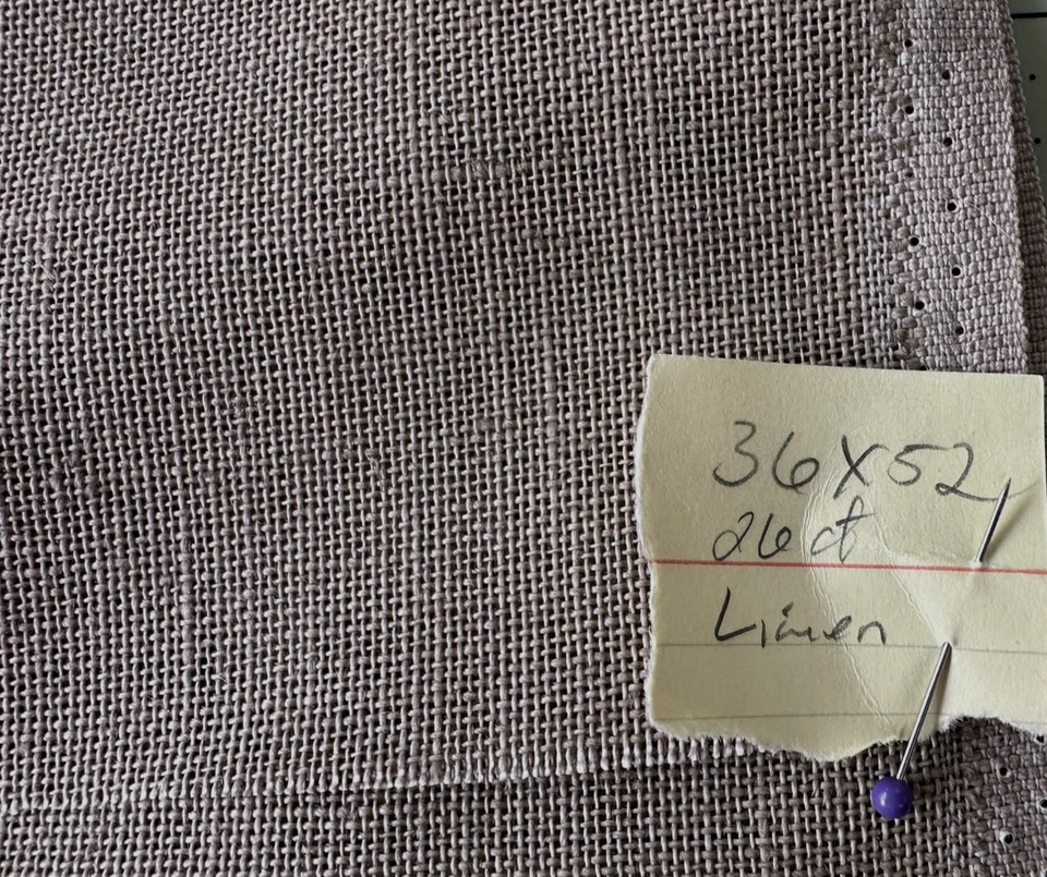 Zweigart  fabric linen 26 count 36 x 52 inch natural dark tan - Image 1 of 2