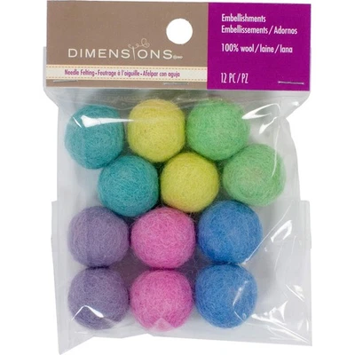 Dimensions Multicolor Wool Felt Balls, 12pc, 0.75" For Arts & Crafts - Image 1 of 3