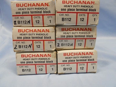 BUCHANAN B112-BU 600V (6-packages) 12 Circuit Heavy Duty Phenolic Terminal Block - Image 1 of 4