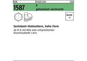 Reyher Sechskanthutmutter DIN 1587 M 3 6 galvanisch verchromt - Bild 1 von 1
