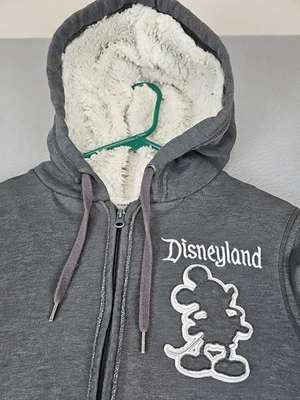 Disneyland Zip Up Hoodie 55th Anniversary Sherpa Lined Mickey Mouse Size Medium - Image 1 of 4