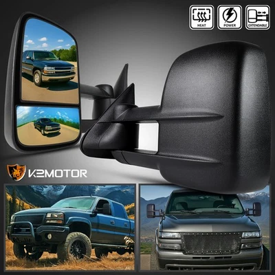 Fits 1999-2002 Chevy Silverado GMC Sierra 1500 2500 Power Heated Towing Mirrors - Image 1 of 4