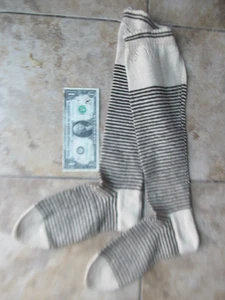 INUSUAL Par de CALCETINES DE LANA TEJIDOS A MANO AMERICANOS TEMPRANOS, c1840-1860, Guerra Civil, ID - Imagen 1 de 8