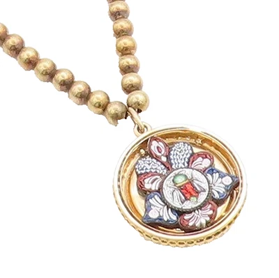 14K GOLD  Antique Necklace Old Cut Diamonds Mosaic Fly Locket  (OPENS)  GN062 - Image 1 of 4