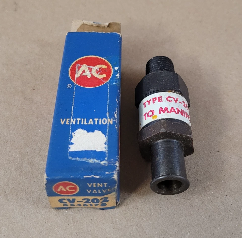 Nuevo como nuevo Chevy Corvette 1962 283 PCV válvula de ventilación AC CV-202 GM 5646178 Foto 1 de 4