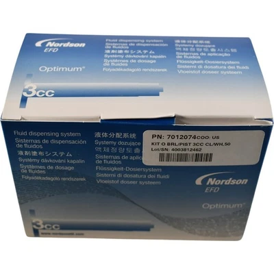 NEW Nordson EFD 7012074 3cc Optimum Syringe Barrel Piston Set 50 Pack - Image 1 of 4