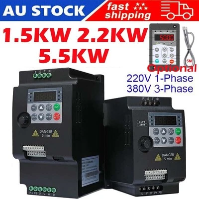 220V 380V 1.5KW 2.2KW 5.5KW VFD Variable Frequency Drive Inverter Converter AU - image 1 of 4