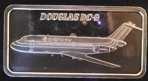 1974 Douglas DC-9 Hamilton Mint World Flight Vt-0.999 Silver 1 Ounce Oz Art Bar - Picture 1 of 2