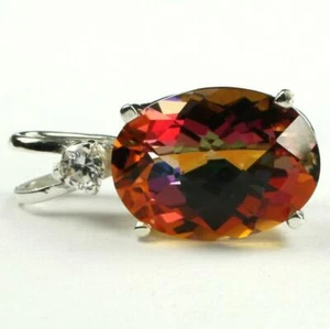925 Sterling Silver Pendant, Twilight Fire Topaz, SP018 - Picture 1 of 4