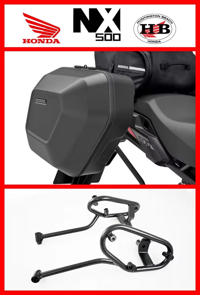 HONDA OEM PANNIERS & PANNIER MOUNT KIT 24-25 NX500 08L73-MLB-D01 / 08L71-MLR-A81 - Image 1 of 1
