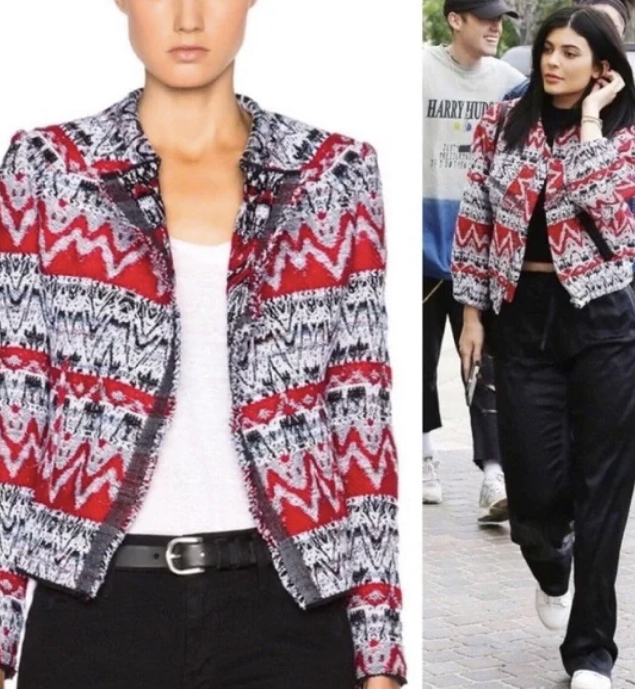 IRO Kroe Aztec Red Gray Tweed Open 