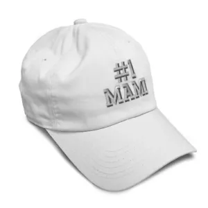 Twill Cotton Soft Women Baseball Cap Number #1 Mami Embroidery Dad Hats for Men - Picture 1 of 55