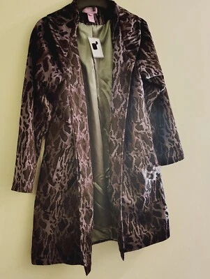 Chaqueta chaquetón xS púrpura colección Suzanne Somers de colección piel sintética estampado animal nueva con etiquetas Foto 1 de 4