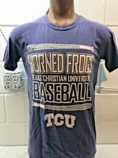 TCU HORNED FROGS Baseball  Purple  Mens S T-Shirt TEXAS CHRISTIAN UNIVERSITY