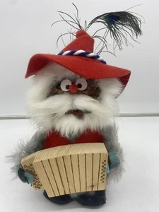 Raro gnomo navideño de colección elfo Hillbilly Mountain Man toca música de acordeón - Imagen 1 de 11