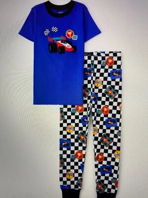 NUEVO PIJAMA GYMBOREE NIÑOS AZUL COCHE DE CARRERAS TALLA 6 Foto 1 de 2