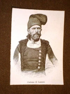 Moda e costume in Sardegna nel 1889 Uomo in costume tipico di Lanusei - Picture 1 of 1