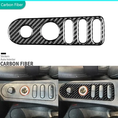 Cubierta de panel de espejo retrovisor de control de fibra de carbono real para Seat Leon MK2 2005-12 Foto 1 de 4