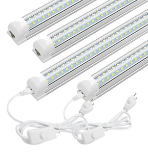 T8 LED Tube Light Bulb 6500K 2FT 3FT 4FT 5FT 6FT 8FT LED Shop Light Fixture - Picture 1 of 22