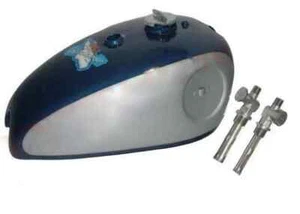 BSA Goldstar Catalina Trials Blue Chrome Petrol Tank + Cap & Tap - Picture 1 of 5