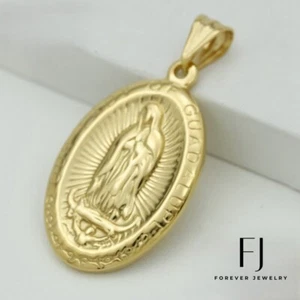 Edelstahl 55mm, Jungfrau Maria Charm Anhänger, vergoldet Unisex + Box - Bild 1 von 3