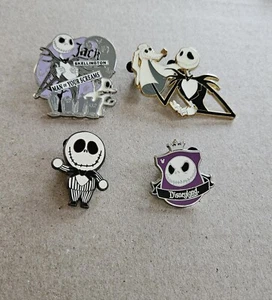 Disney Pin Lot Of 4 ~ Tim Burton's NIGHTMARE BEFORE CHRISTMAS ~ Jack Skellington - Picture 1 of 9