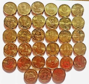 2009 TO 2015- 5rs UNC 33 BRASS INDIA REPUBLIC RARE Coins Lot - WT. 6 GRAM each#5 - Picture 1 of 2