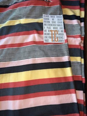 Lularoe TC Tall Curvy Leggings Pink Gray Yellow Stripes 12-18 Unicorn 🦄 New - Image 1 of 4