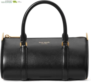 Kate Spade New York Spade Icon Fine Grain Leather Small Barrel Bag - Picture 1 of 7