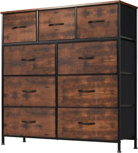 Dresser for Bedroom, Storage Organizer with 9 Drawers, Chest of Drawers with Fab - Picture 1 of 9
