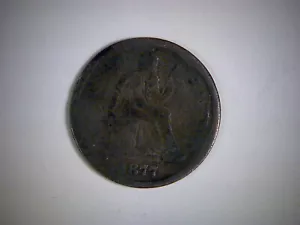 1877-CC MONETA SEDUTA, VECCHIA MONETA IN ARGENTO, - Foto 1 di 2
